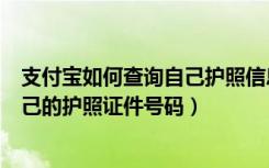 支付宝如何查询自己护照信息（如何通过手机支付宝查询自己的护照证件号码）