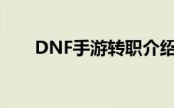 DNF手游转职介绍：这些你得看下哟