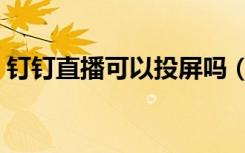 钉钉直播可以投屏吗（钉钉在哪里进行投屏）