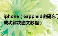 iphone（6appleid密码忘了怎么办iphone密码忘了怎么办成功解决图文教程）