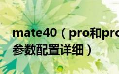 mate40（pro和pro+区别华为mate40Pro参数配置详细）