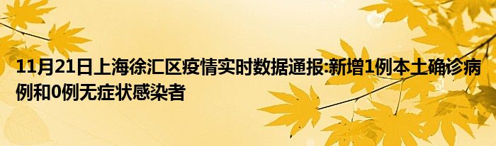 11月21日上海徐汇区疫情实时数据通报新增1例本土确诊病例和0例无症状