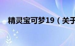 精灵宝可梦19（关于精灵宝可梦19介绍）