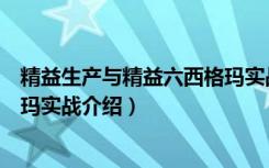 精益生产与精益六西格玛实战（关于精益生产与精益六西格玛实战介绍）