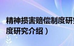 精神损害赔偿制度研究（关于精神损害赔偿制度研究介绍）