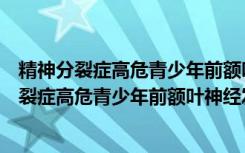 精神分裂症高危青少年前额叶神经发育的研究（关于精神分裂症高危青少年前额叶神经发育的研究介绍）