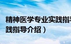 精神医学专业实践指导（关于精神医学专业实践指导介绍）