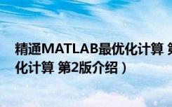 精通MATLAB最优化计算 第2版（关于精通MATLAB最优化计算 第2版介绍）