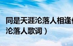 同是天涯沦落人相逢何必曾相识呢（同是天涯沦落人歌词）