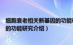 细胞衰老相关新基因的功能研究（关于细胞衰老相关新基因的功能研究介绍）