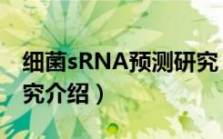 细菌sRNA预测研究（关于细菌sRNA预测研究介绍）