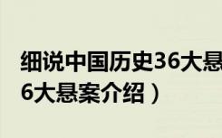 细说中国历史36大悬案（关于细说中国历史36大悬案介绍）