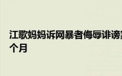 江歌妈妈诉网暴者侮辱诽谤案一审宣判：被告人被判二年三个月