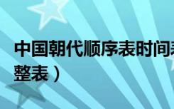 中国朝代顺序表时间表（中国朝代顺序时间完整表）