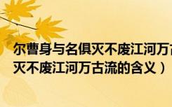 尔曹身与名俱灭不废江河万古流是什么意思（尔曹身与名俱灭不废江河万古流的含义）