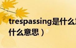 trespassing是什么意思中文（trespassing什么意思）