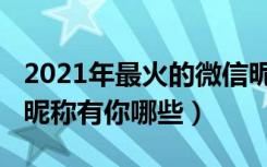 2021年最火的微信昵称（2021年最火的微信昵称有你哪些）