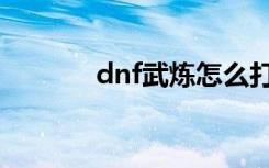 dnf武炼怎么打开（dnf武炼）