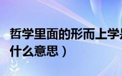 哲学里面的形而上学是什么意思（形而上学是什么意思）