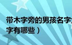 带木字旁的男孩名字大全（带木字旁的男孩名字有哪些）