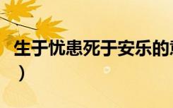 生于忧患死于安乐的意思（生于忧患死于安乐）