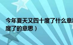 今年夏天又四十度了什么意思（科普网络梗今年夏天又四十度了的意思）