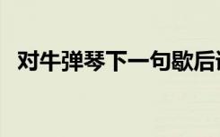 对牛弹琴下一句歇后语（对牛弹琴下一句）