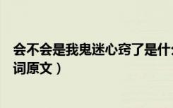 会不会是我鬼迷心窍了是什么歌（会不会是我鬼迷心窍了歌词原文）