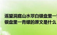 遥望洞庭山水翠白银盘里一青螺这两句诗的意思是什么（白银盘里一青螺的原文是什么）