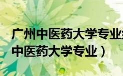 广州中医药大学专业组211是什么专业（广州中医药大学专业）