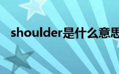 shoulder是什么意思（shoulder的中文）