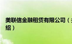 美联信金融租赁有限公司（关于美联信金融租赁有限公司介绍）