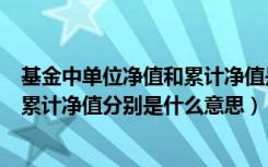 基金中单位净值和累计净值是什么意思（基金中单位净值和累计净值分别是什么意思）