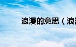 浪漫的意思（浪漫的意思是什么）