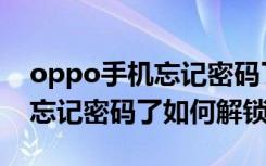 oppo手机忘记密码了怎么解锁（oppo手机忘记密码了如何解锁）