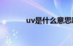 uv是什么意思啊（uv的含义）