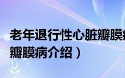 老年退行性心脏瓣膜病（关于老年退行性心脏瓣膜病介绍）