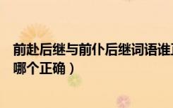 前赴后继与前仆后继词语谁正确（前赴后继与前仆后继词语哪个正确）