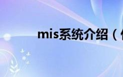 mis系统介绍（什么是mis系统）