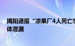 揭阳通报“凉果厂4人死亡事故”初步调查结果：硫化氢气体泄漏