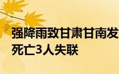 强降雨致甘肃甘南发生泥石流灾害：已致1人死亡3人失联