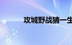 攻城野战猜一生肖（攻城野战）