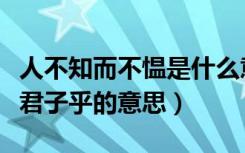 人不知而不愠是什么意思（人不知而不愠不亦君子乎的意思）