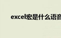 excel宏是什么语音（excel宏是什么）