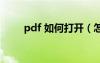 pdf 如何打开（怎样打开pdf文件）