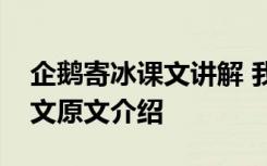 企鹅寄冰课文讲解 我爱阅读《企鹅寄冰》课文原文介绍