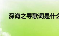 深海之寻歌词是什么意思 深海之寻歌词