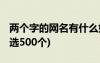 两个字的网名有什么好听的 两个字的网名(精选500个)