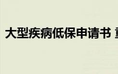 大型疾病低保申请书 重大疾病低保户申请书