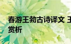 春游王勃古诗译文 王勃《春游》古诗原文及赏析